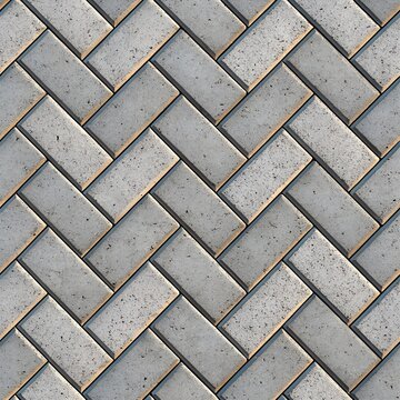 Seamless grey herringbone paving pattern texture for modern outdoor design