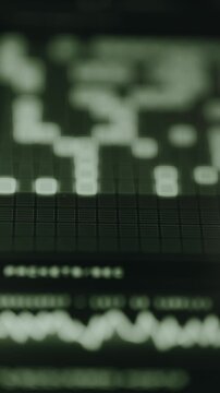 Network scanning visualization showing grid cells illuminating as hosts are found