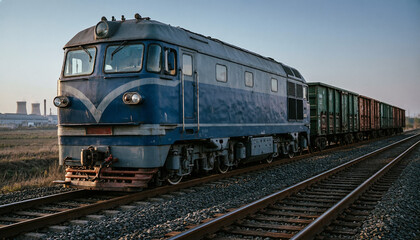 Fototapeta premium Freight train with cargo containers