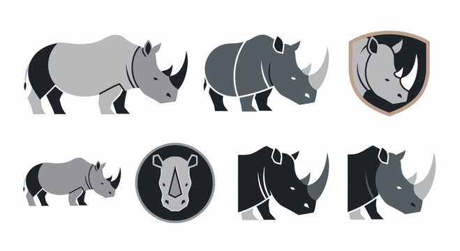 Rhino icons in different styles.
