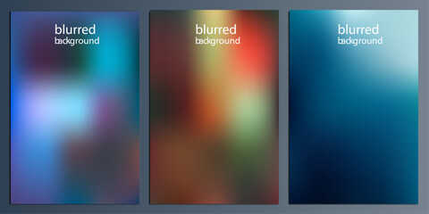 Fototapeta premium Abstract triptych a vibrant display of gradient colors and blurred text