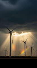Naklejka premium Wind turbines renewable energy.
