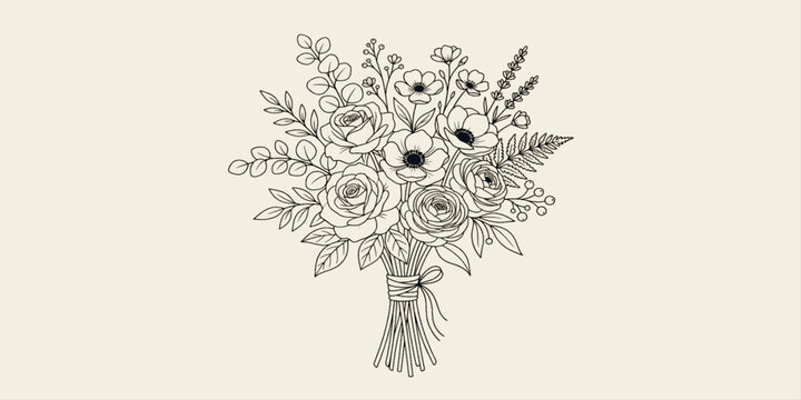 Vintage seamless floral pattern featuring black and white abstract ornaments and ornate swirl decorations for a textured vector illustration wallpaper design