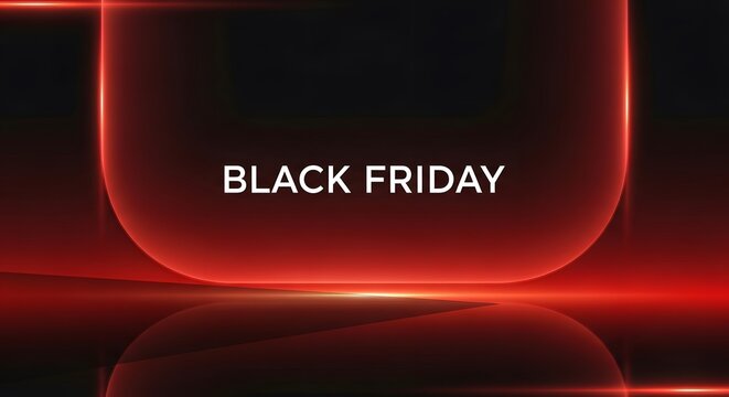 Black friday sale advertisement glowing red design with text