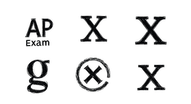 AP Exam symbols with Xs and a G, representing correct and incorrect answers