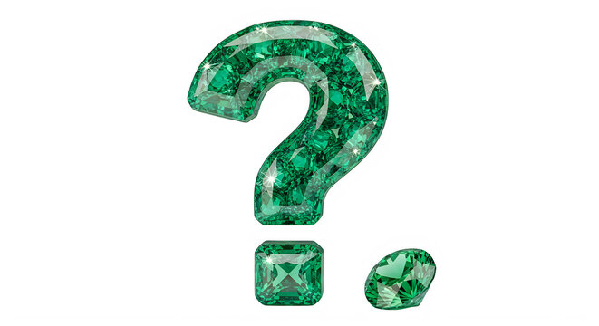 Green question marks symbol icon  isolated on transparent background