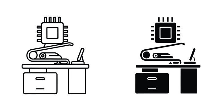 Contrast of outdated and modern computer workstation setups