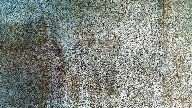 White Blue Metal Grunge Texture with Rust Speckles and Distressed Surface