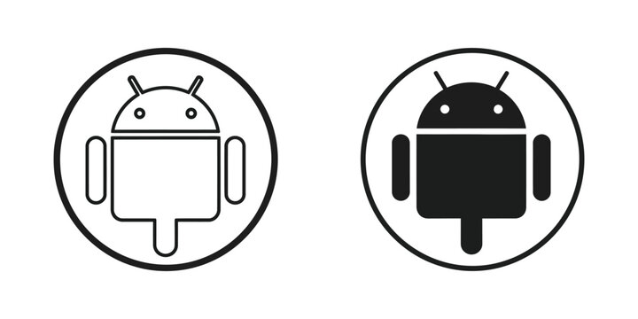 Comparison of android robot icons in different styles