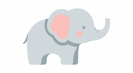 Obraz premium Cute Gray Elephant Cartoon Character.