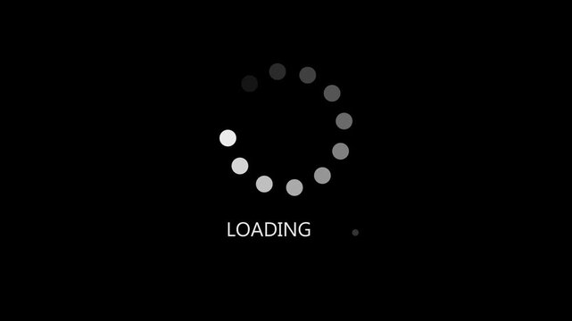 Loading circle icon animation on black background. Full HD animation with 4k video animation.