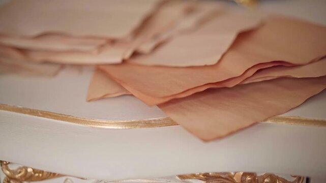Stack of tea-stained paper sheets on surface, crafting and vintage art design material for DIY projects and creative stationery