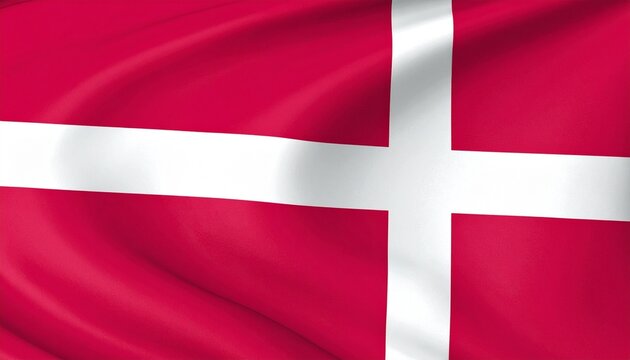 Danish national flag Dannebrog with red field and white Nordic cross, symbolizing heritage, identity, and one of the world&rsquo;s oldest continuously used national emblems.