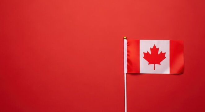 Canada day celebration vibrant canadian flag on a bold red background