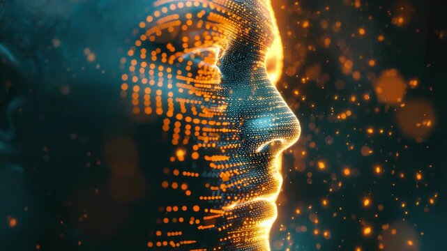This is a digital artwork of a human brain with glowing circuit patterns and stars in the background, symbolizing artificial intelligence or advanced technology concepts.