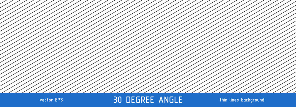 Diagonal slash line pattern with thin parallel 30 degree angled stripes creating a simple geometric texture. Vector illustration isolated on white background with repeating linear design for templates