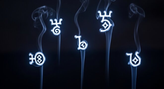 Abstract smoke symbols