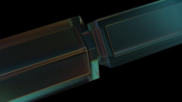 Rotating glass cubes, abstract animation, 4k seamless loop 3d animation