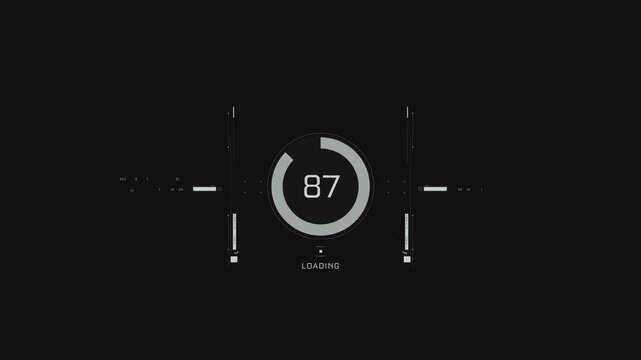 HUD coutner isplay element in 4k with transparent background