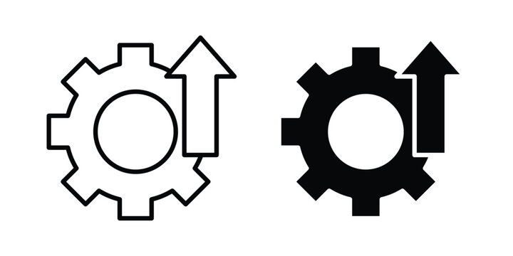 Efficiency icon on white background editable stroke and solid flat.