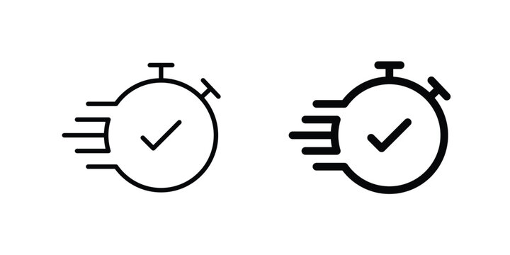 Express icon on white background editable stroke and solid flat.