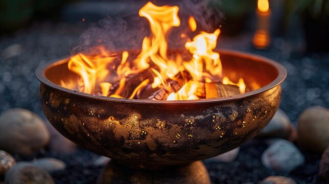 Embrace the night's warmth! Firepit glowing a beacon of comfort. Dive into the cozy evening ambiance. Share the firelit tranquility!