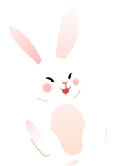 Fototapeta premium Cute Rabbit Happily Cheering