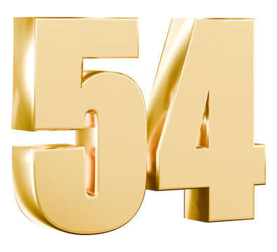 3D gold number fifty four