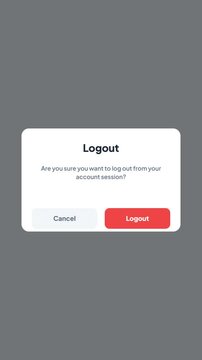 User Session Logout Confirmation Dialog Box with Cancel and Logout Buttons