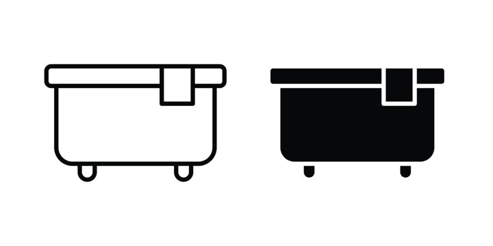 Jacuzzi icon on white background editable stroke and solid flat.