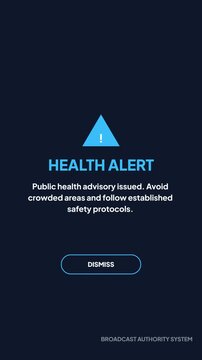 Public Health Alert Notification on Mobile Screen Advising to Avoid Crowded Areas and Follow Safety Protocols