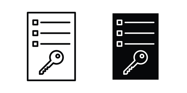 Key takeaway icon on white background editable stroke and solid flat.