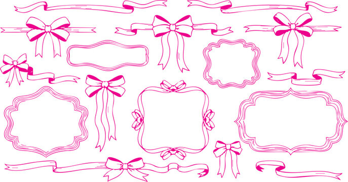 set of pink ribbons