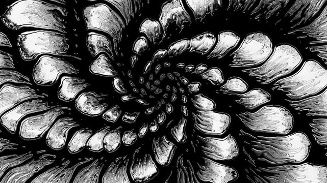 Hand drawn abstract spiral animation hypnotic tunnel