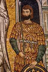 Fototapeta premium Guardian warrior, Palatine Chapel, Arab-Norman-Byzantine style, 12th century, Palace of the Normans, Palermo, Sicily, Italy