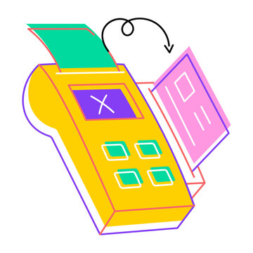 A drawing style icon of a payment declined