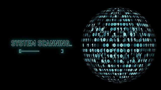 System Scanning to Security Alert Transition (Cyber Attack Warning Animation )