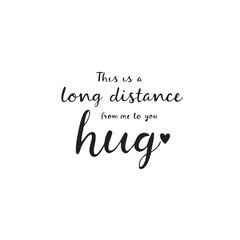 Fototapeta premium Long distance hug message vector illustration isolated on white background affectionate love design