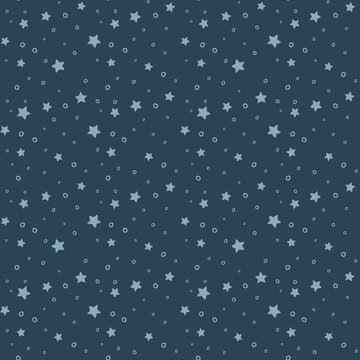 Minimalist starry sky seamless pattern with tiny stars and dots. Versatile coordinate print for nursery decor, scrapbooking, and children's textile design.