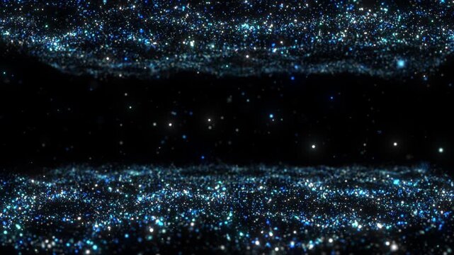 sparkling blue awards wave particle background seamless loop 4K