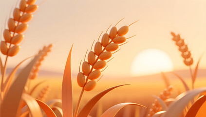 Naklejka premium Grain Buds Solar Term Fresh Nature Grain Background