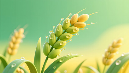 Naklejka premium Grain Buds Solar Term Traditional Fresh Nature Background