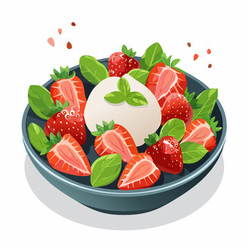 Erdbeer-Burrata-Salat mit Basilikum und Balsamico &ndash; Frisch und modern