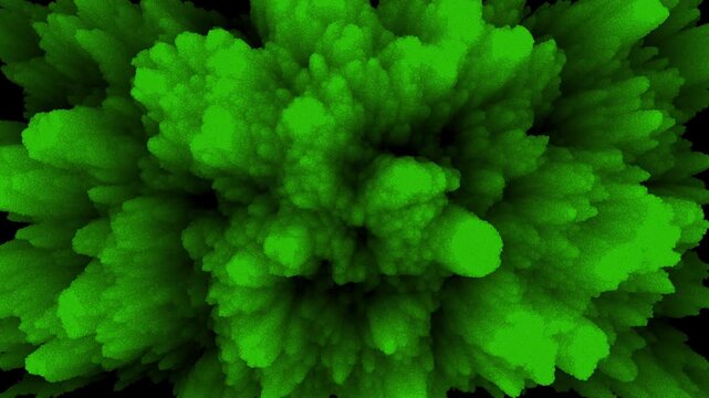 Green Abstract Organic Matter Rippling and Flowing. Rich in texture with high contrast and deep shadows. Perfect for high-end title sequences or meditative visuals. 4K.