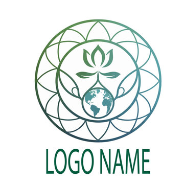 Global leaf custom logo with editable company name branding