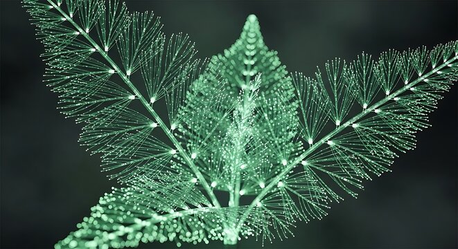 Close-up of a green fern leaf.