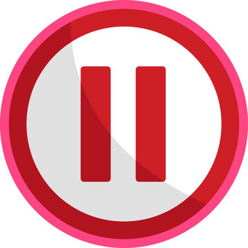Two vertical parallel bars, typically centered inside a square or circular button, representing a temporary stop in playback.