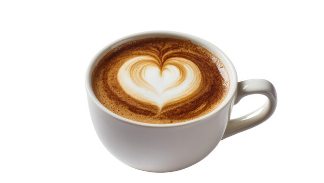 Creamy Latte Art Heart in White Ceramic Cup