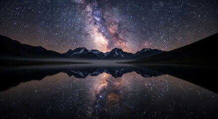 Fototapeta premium Milky Way Over Mountains.