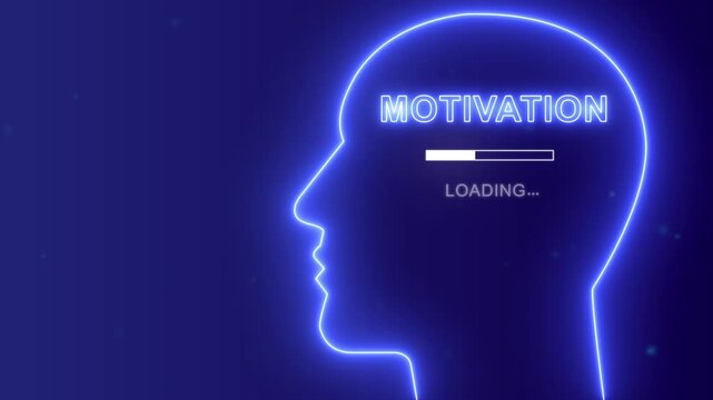 Human head with motivational mindset. Motivation as key to success. Mindset growth and progress background.